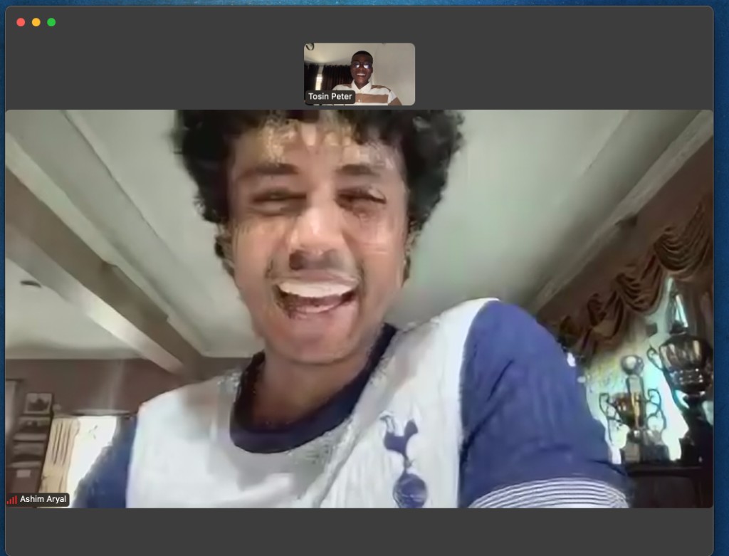Video call with Ashim Aryal about Client session