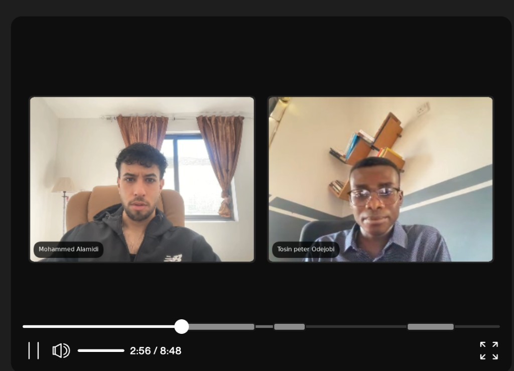 Video call with Mohammed Alamidi about Product session