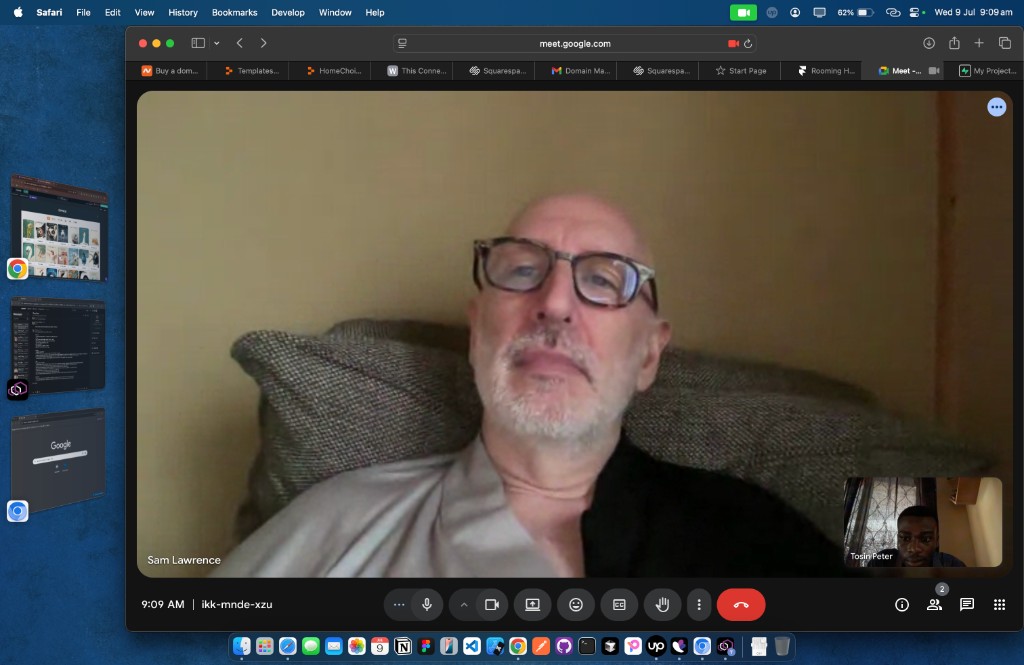 Video call with Sam Lawrence about Product call