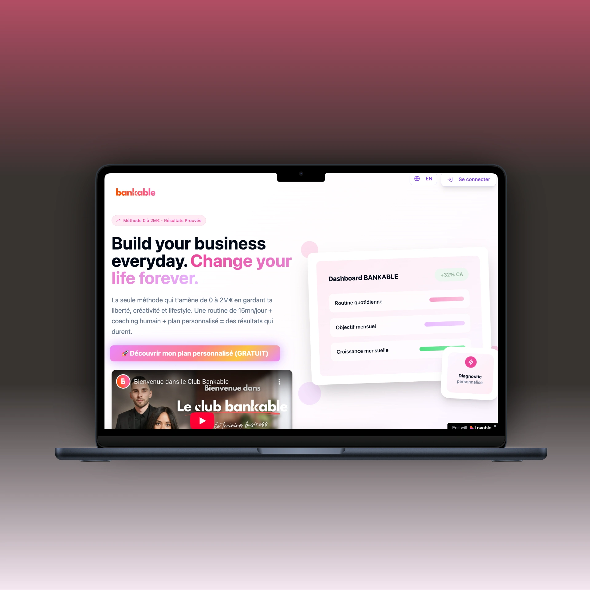 Bankable website screenshot — Vibe Coder · Web Developer