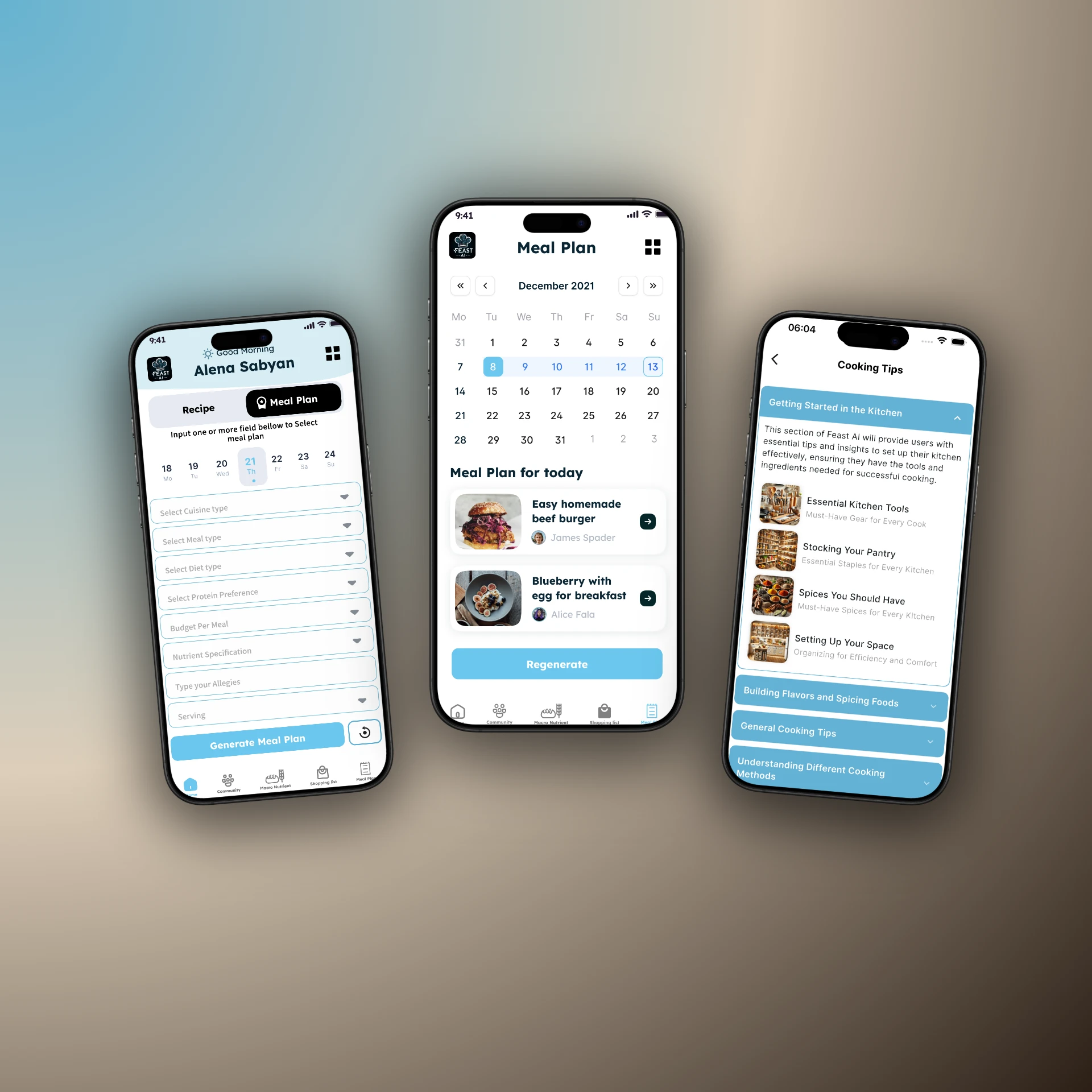 AI Recipe Generator mobile app screenshot — Flutter · FlutterFlow · ChatGPT